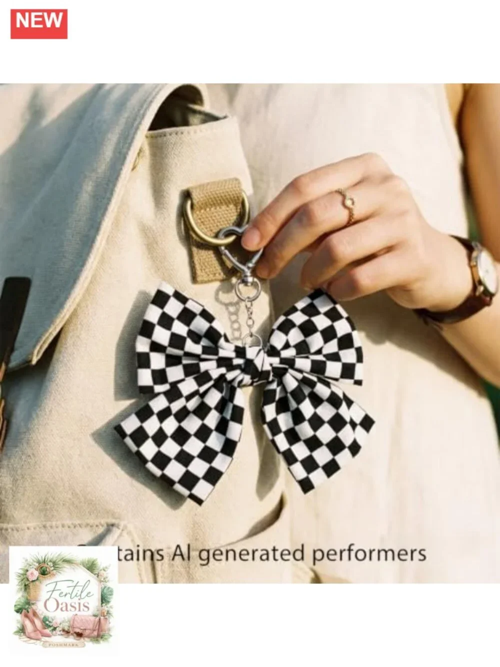 Metal Bow Bag Charm Purse Keychain Decorative Accessory